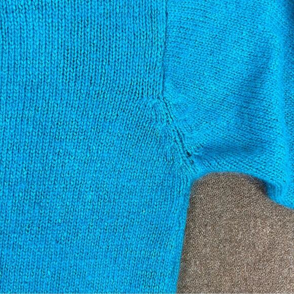 Vintage Honors Cardigan Sweater Size M Silk Blend Teal Green Button Down - Picture 11 of 16